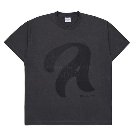 ADLV A STENCIL LOGO SHORT SLEEVE T-SHIRT CHARCOAL