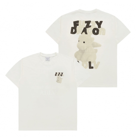 ADLV FUZZY FONT DRAGON T-SHIRT CREAM