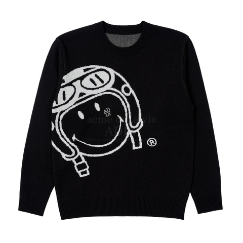 ADLV X Smiley® BIKER SMILEY FRONT ARTWORK KNIT BLACK