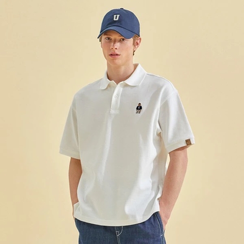 Polo WHOAU Steve Short Sleeve Collar T-Shirt White WHHAC2414U