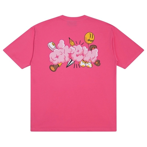 Drew House Doodle Joy SS Tee Hot Pink