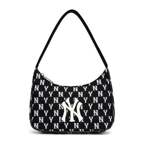 MLB Monogram Jacquard Hobo Bag New York Yankees Blac