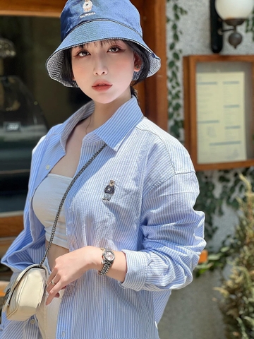 WHOAU Striped Shirts WHYSD2302U (Blue)