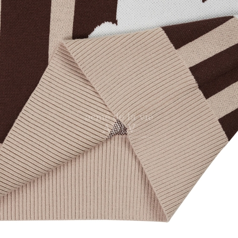 ADLV CLOUD LOGO SHORT SLEEVE KNIT BROWN