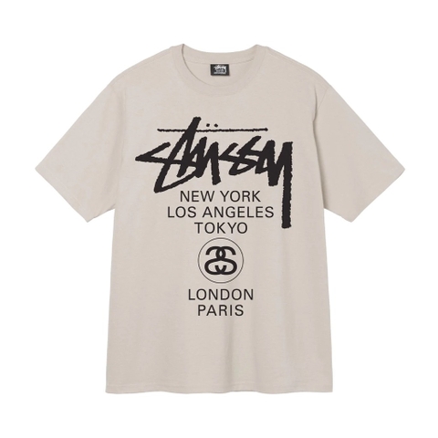 STUSSY WORLD TOUR TEE BEIGE