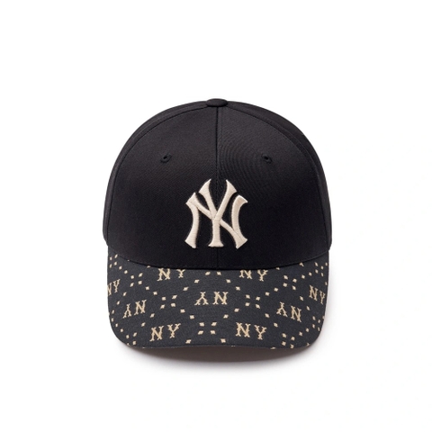 MLB Korea Diamond Monogram Point Ball Cap New York Yankees Black 3ACPM093N-50BKS