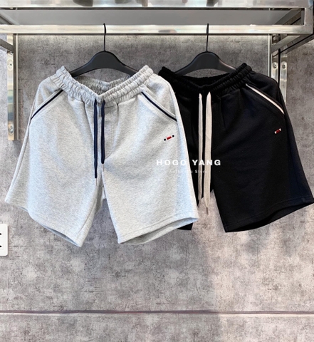 ROMANTIC CROWN POCKET RIBBED SHORTS_GREY