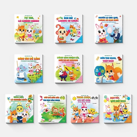 10 ĐẦU SÁCH SONG NGỮ ƯƠM MẦM KỸ NĂNG SỐNG CHO BÉ ( EHON - TÁC GIẢ MINA T)