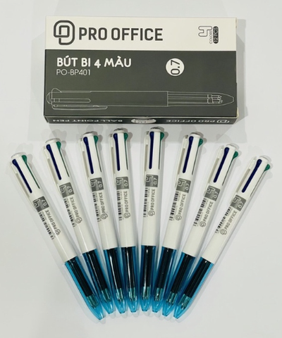 BÚT BI 4 MÀU PRO OFFICE BP401 0.7MM (CÂY)