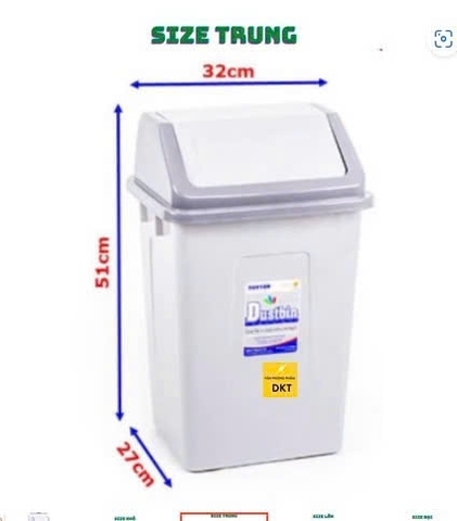 THÙNG RÁC NẮP LẬT TRUNG 51X32X27CM (CÁI)