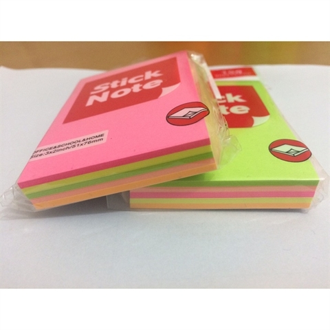 DÁN PHÂN MÀU 3X2 DẠ QUANG - 5 MÀU (TẬP)