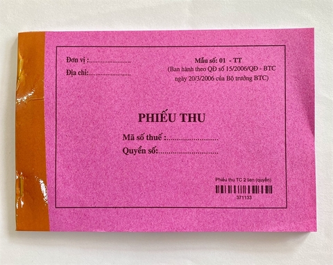 PHIẾU THU 2 LIÊN (quyển)