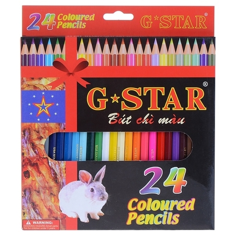 BÚT CHÌ MÀU GỖ G-STAR 24 MÀU (HỘP)