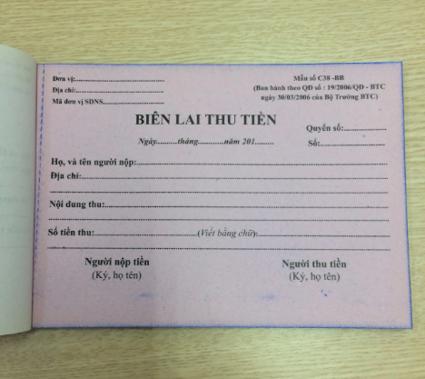 BIÊN LAI THU TIỀN 2 LIÊN (QUYỂN)