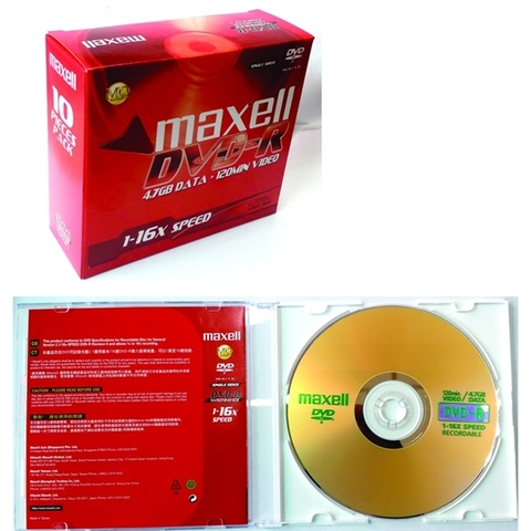 ĐĨA DVD MAXELL HỘP RỜI (CÁI)