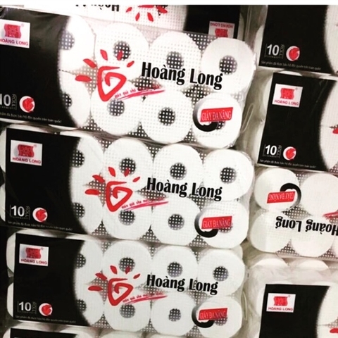 GIẤY VỆ SINH HOÀNG LONG CÓ LÕI (XÁCH)