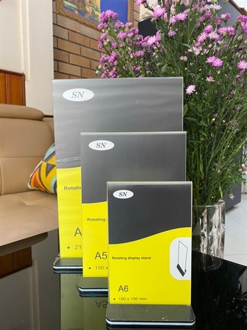 BẢNG MENU DỌC ĐẾ ĐEN SN A6 (CÁI)