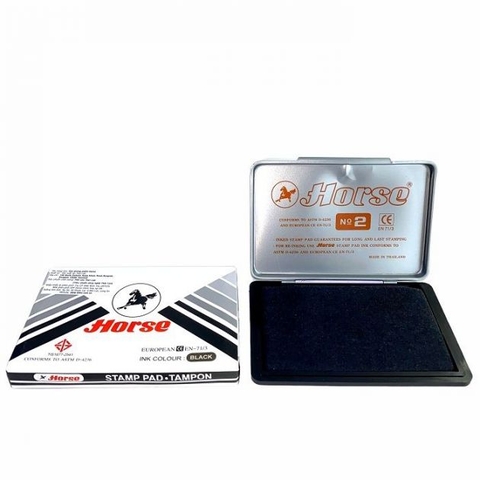 Tampon dấu Horse No.02 màu đen (hộp)