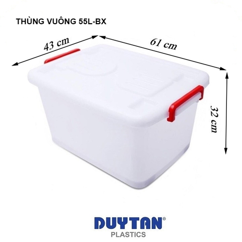 HỘP NHỰA 2 QUAI 55L CÓ BÁNH XE (CÁI)