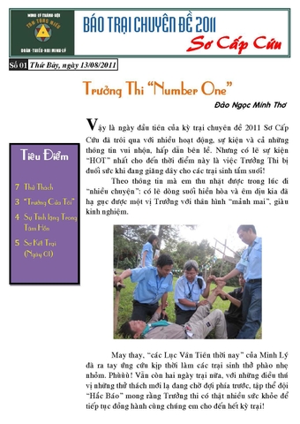 Báo trại Chuyên đề Sơ cấp cứu 13/08/2011