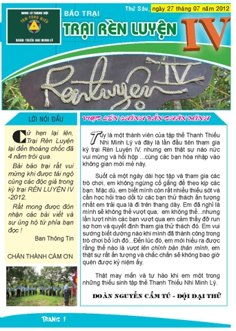 Báo trại Rèn Luyện IV 27/07/2012