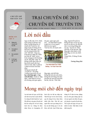 Báo trại Chuyên đề Truyền tin 03/08/2013