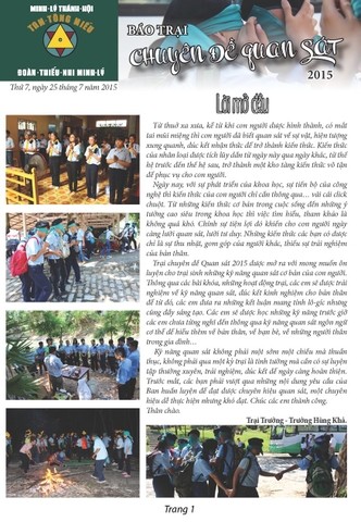 Báo trại Chuyên đề Quan sát 25/07/2015