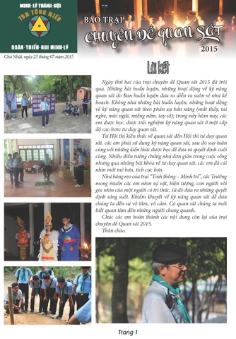 Báo trại Chuyên đề Quan sát 26/07/2015