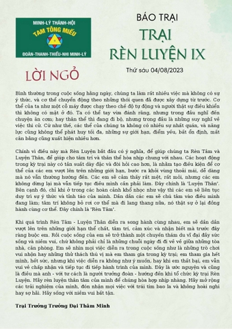 Báo trại Rèn luyện IX 04/08/2023
