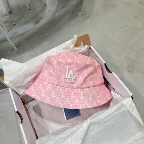 1066 -  Nón MLB LA Bucket Hat Monogram Crayon LA Dodgers - Hồng Pink - Code 32CP30111 07P [HÀNG CHÍNH HÃNG]