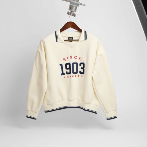 2163 - Áo Sweater New Era Polo 1903 Yankee Trắng Kem [HÀNG CHÍNH HÃNG]