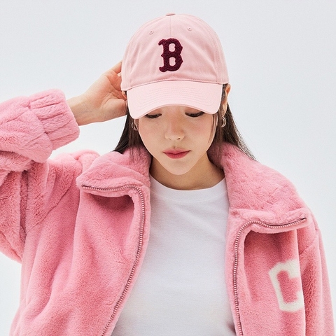 435 -  Nón MLB Unstructured Ball cap - Hồng - B Đỏ Xù [HÀNG CHÍNH HÃNG]