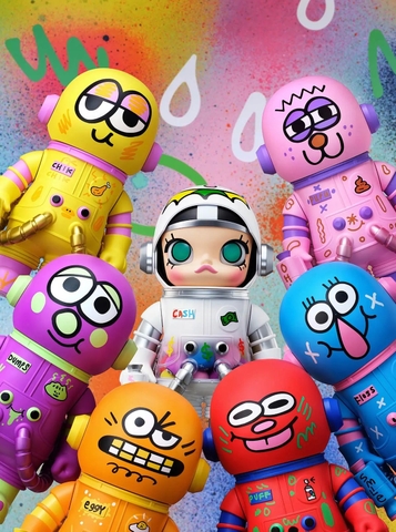 1501 - Molly Jon Burgerman Space Cadet 400% - POPMART MEGA SPACE MOLLY 400% JON BURGERMAN SPACE CADETS Series Set 6 Bé [CHÍNH HÃNG]