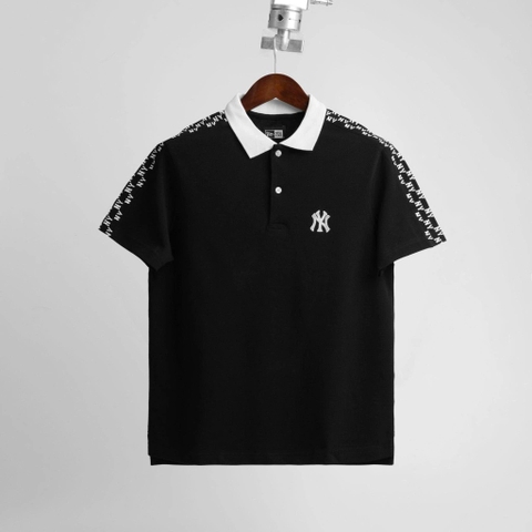 2198 - Áo Polo New Era NY Mono Logo Vai Đen [HÀNG CHÍNH HÃNG]