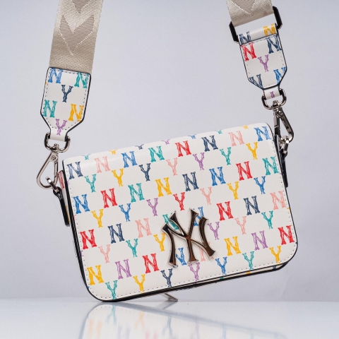 607 -  Túi MLB MONOGRAM Hoody Bag NEW YORK YANKEES Rainbow  32BGPC111-50I [HÀNG CHÍNH HÃNG]