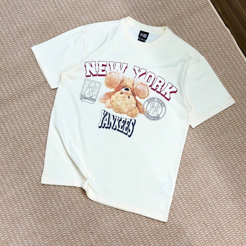 2236 - Áo New Era New York Yankee Gấu Up-Side-Down Trắng Kem [HÀNG CHÍNH HÃNG]