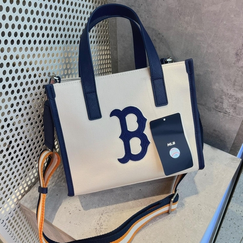 443 -  Túi MLB Canvas Basic Big Logo Small Tote Bag - Cream Blue - Code 3AORS062N-43CRS [HÀNG CHÍNH HÃNG]