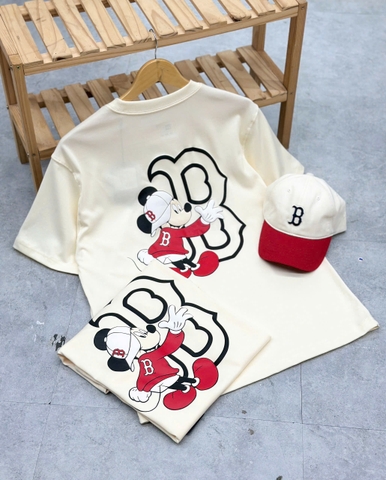 2237 - Áo New Era Big B Mickey Trắng Kem [HÀNG CHÍNH HÃNG]