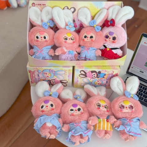 1132 - Baby Three Bunny Macaron Set 6 Bé - Baby Three Bunny Macaron Series Animal Party Big Cute Plush Series Art Toy [CHÍNH HÃNG]