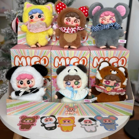 1168 - Baby three Migo Bed Time Full Set 6 Bé - Baby Three Animal Party Big Cute Plush Series Art Toy [CHÍNH HÃNG]