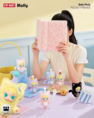 1509 - Baby Molly Pocket Friends - Molly Mèo - POPMART Baby Molly Pocket Friends Series Vinyl Plush Pendant 01008211150 - Set 6 Bé [CHÍNH HÃNG]