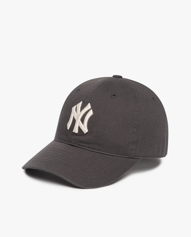 401 -  Nón MLB Unstructured Ball cap - Xám Bút Chì - Ny Trắng To [HÀNG CHÍNH HÃNG]