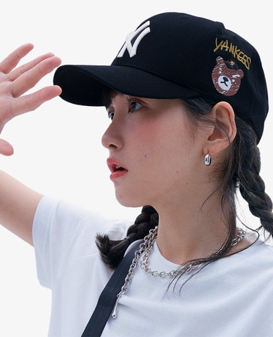 394 -  Nón MLB Unstructured Ball cap -Đen - NY Trắng Gấu [HÀNG CHÍNH HÃNG]