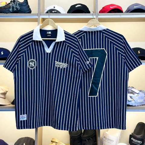 2629 - Áo Polo New Era NY Yankees 07 Xanh Sọc Trắng [HÀNG CHÍNH HÃNG]