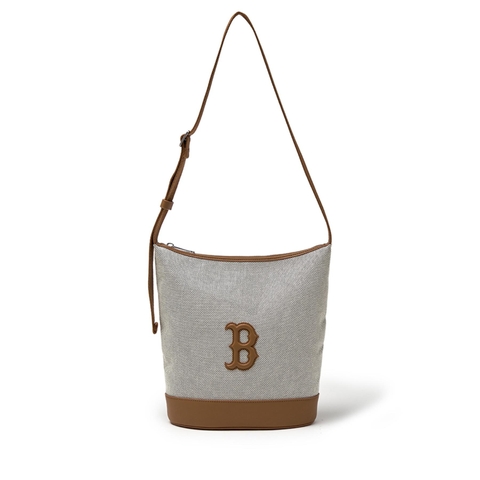 1779 - Túi MLB Basic Logo Canvas Bucket Bag Boston Red Sox Brown 3ABMBC15N-43BRD [HÀNG CHÍNH HÃNG]