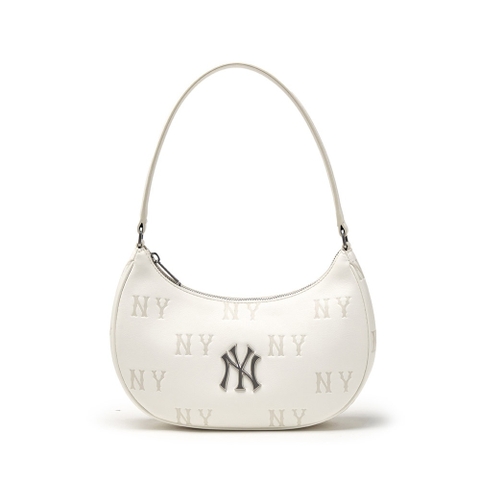 2689 - Túi MLB NY Hobo Monogram Trắng Kem 3ABQM016N-50CRS [CHÍNH HÃNG]