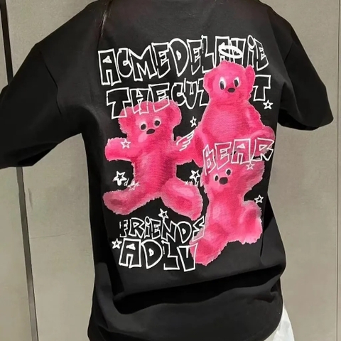 2701 - Áo ADLV Crayon Three Bear Artwork Đen Acmé de la vie ADLV-24SS [HÀNG CHÍNH HÃNG]