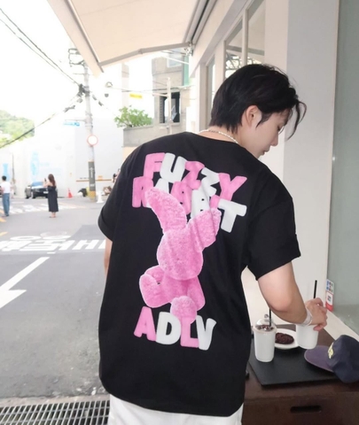 2113 - Áo ADLV Fuzzy Font Rabbit Đen Acmé de la vie ADLV-24SS-SSAFFR-BLK [HÀNG CHÍNH HÃNG]