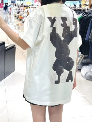 2114 - Áo ADLV Fuzzy Font Rabbit Trắng Kem Acmé de la vie ADLV-24SS-SSAFFR-CRM [HÀNG CHÍNH HÃNG]