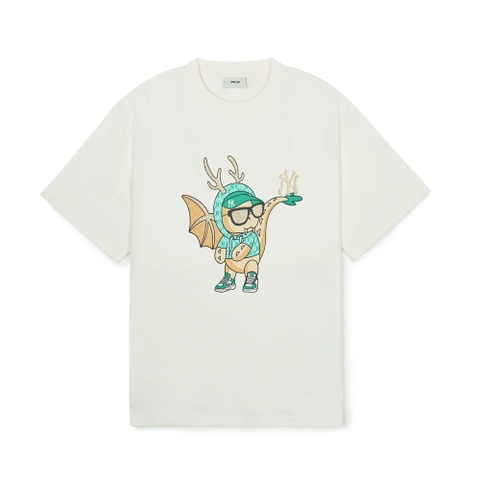 537 -  Áo MLB NY New Year Dragon - Tết 2024 Collection - Trắng Kem - Code 3ATSQ014-50CRS [HÀNG CHÍNH HÃNG]